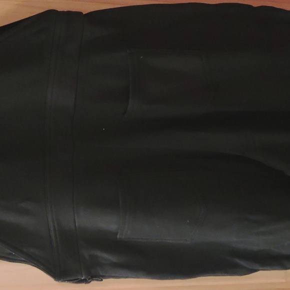 Black soft jumpsuit with back and side pockets; elastic leg bottoms - Picture 9 of 10